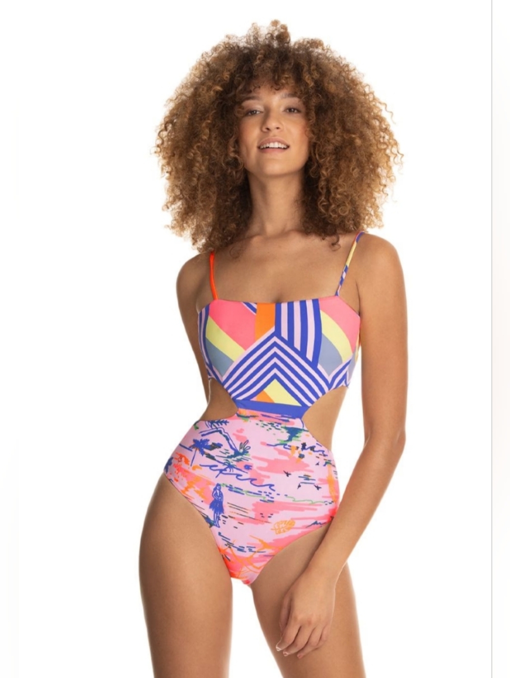 Maaji Merry Go Round Reversible Cut Out One Piece Swimsuit - Women's Small